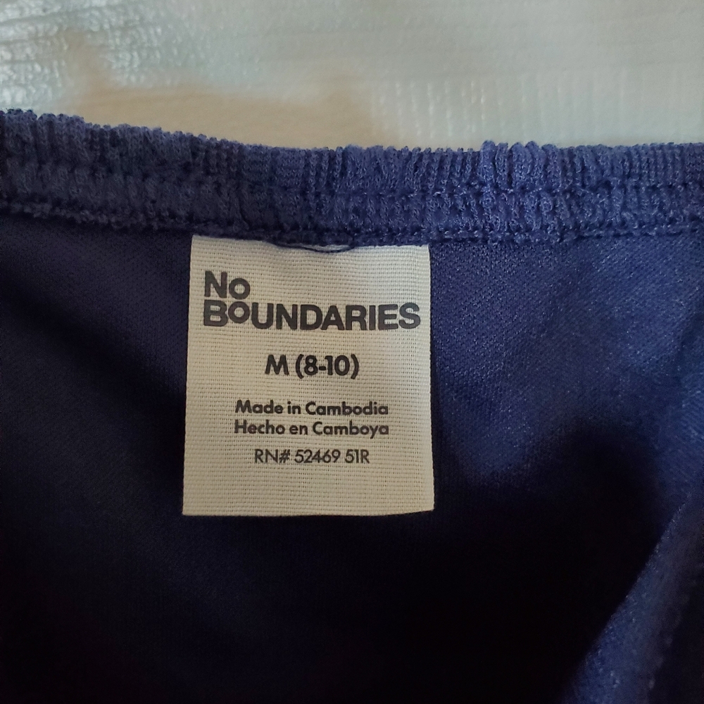 No Boundaries NOBO Dress M 8/10 Cable Knit Lined Navy Lace Trimmed Mini New - Picture 7 of 7
